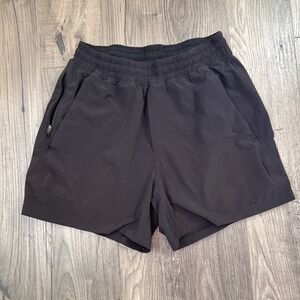 Lululemon Black Track That High Rise Short 4 Inch Zip Pocket Athleisure Size S